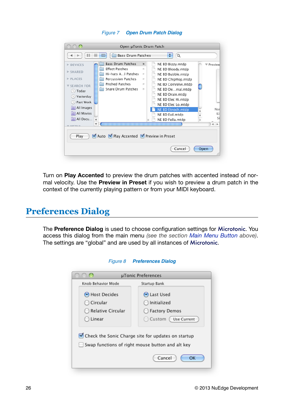 Preferences dialog, Preferences, Dialog | Sonic Charge Microtonic User Manual | Page 26 / 40