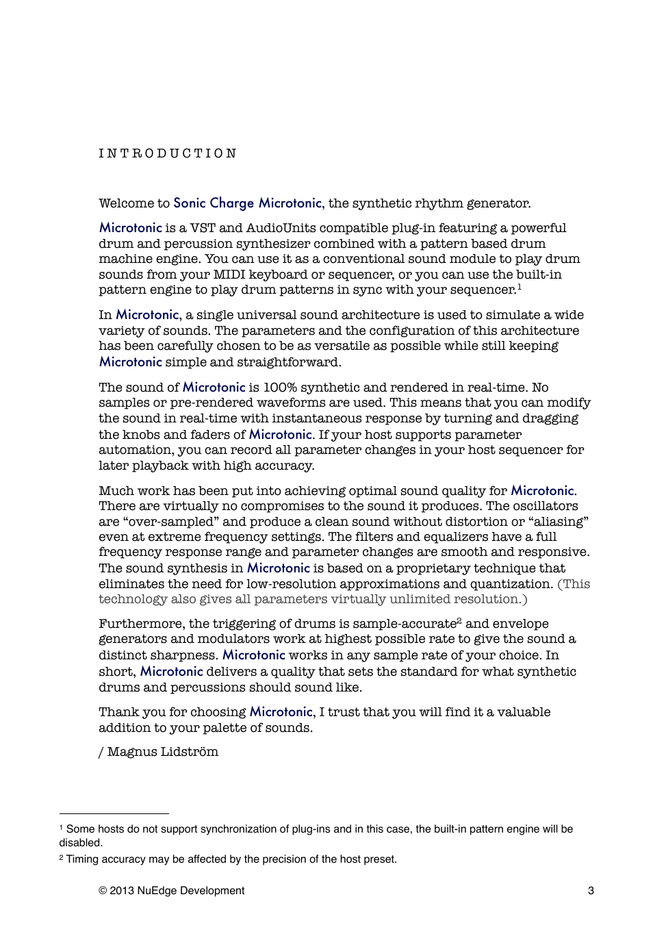 Introduction | Sonic Charge Microtonic User Manual | Page 3 / 40