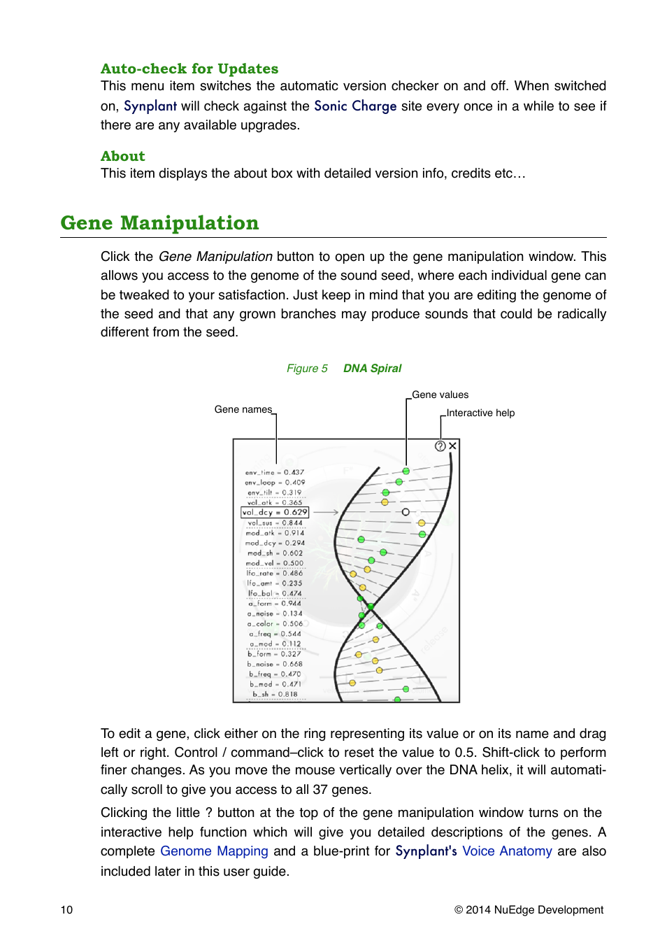 Gene manipulation | Sonic Charge Synplant User Manual | Page 10 / 21