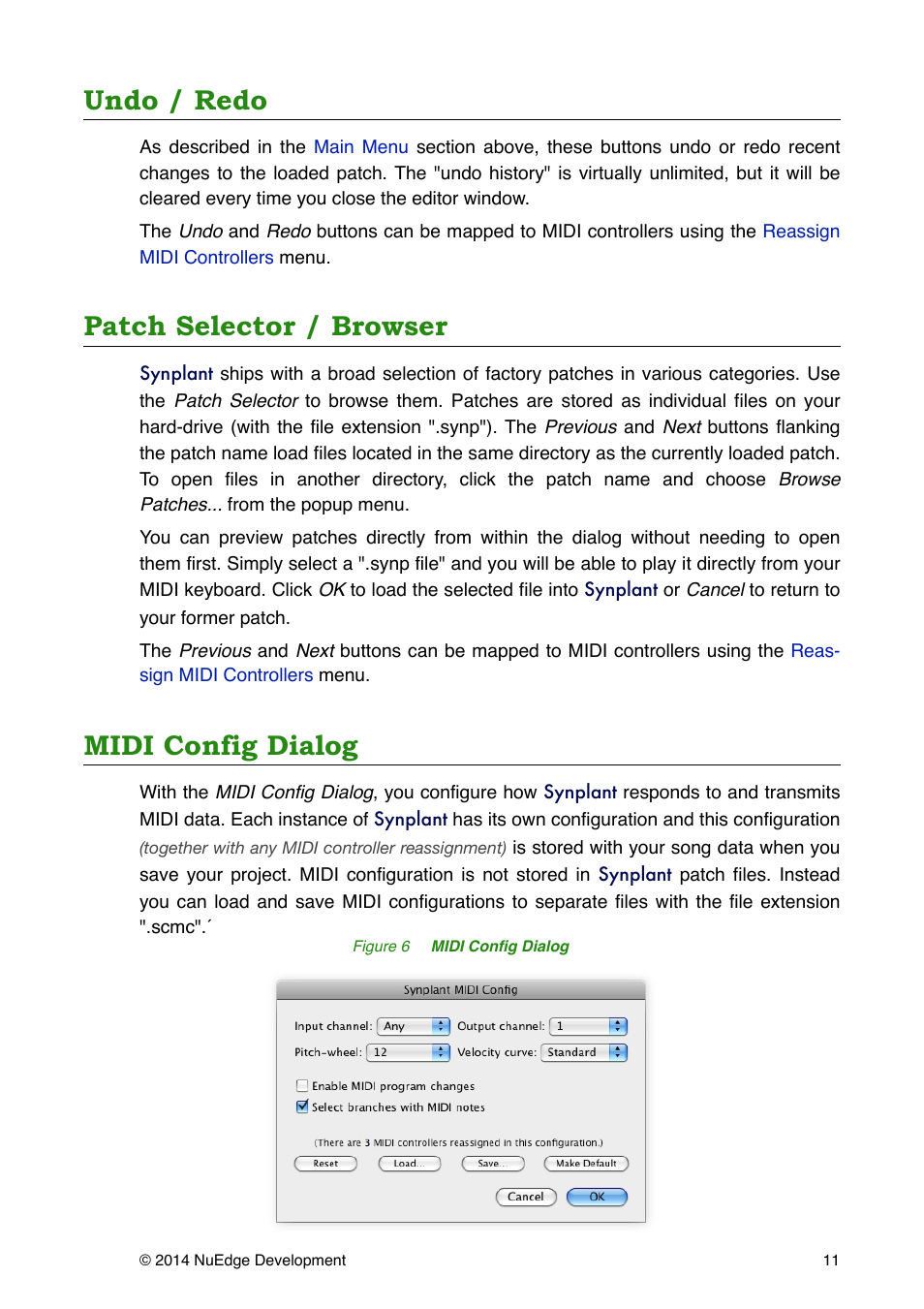 Undo / redo, Patch selector / browser, Midi config dialog | Patch selector | Sonic Charge Synplant User Manual | Page 11 / 21