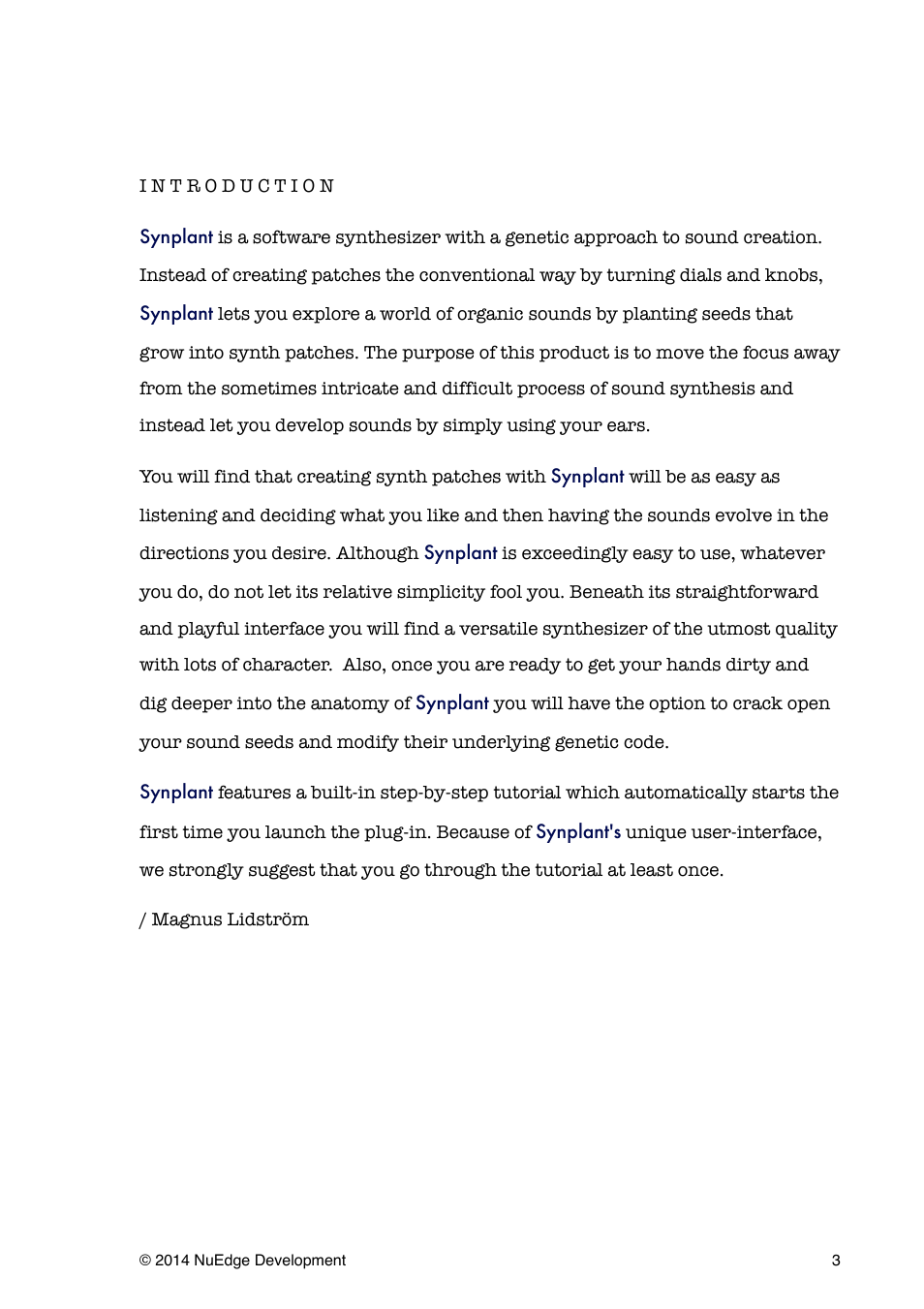 Sonic Charge Synplant User Manual | Page 3 / 21