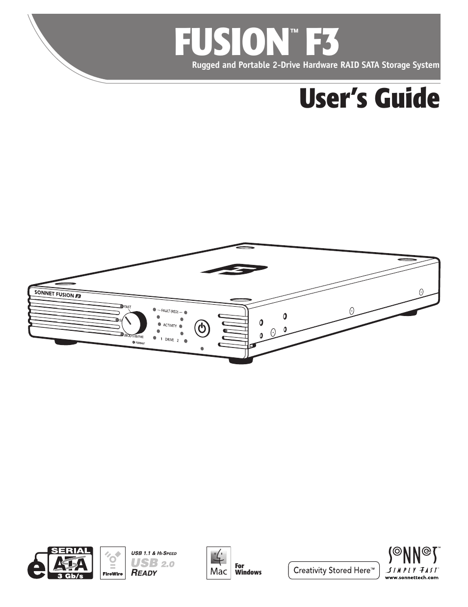 Sonnet Technologies Fusion F3 User Manual | 8 pages