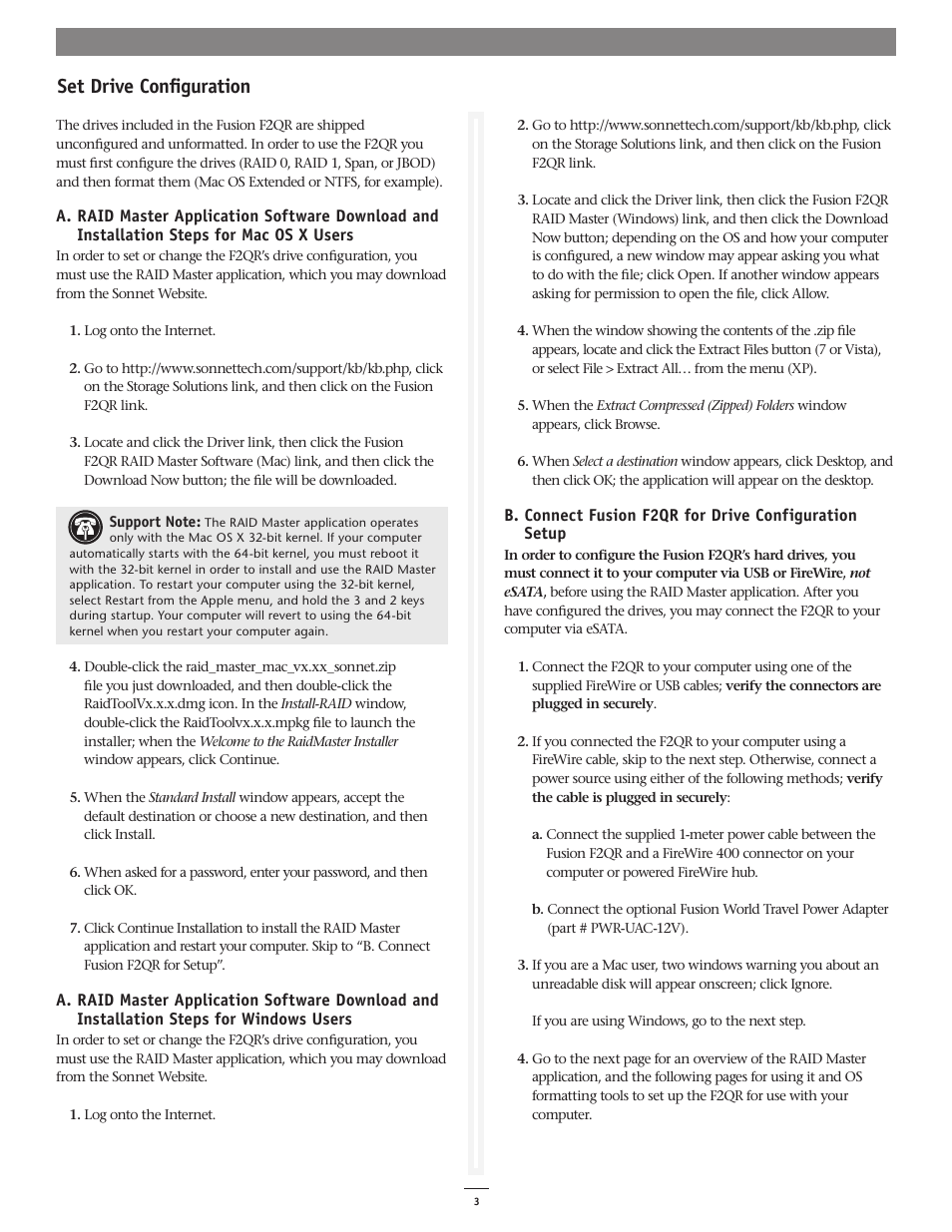 Set drive configuration | Sonnet Technologies Fusion F2QR User Manual | Page 5 / 10