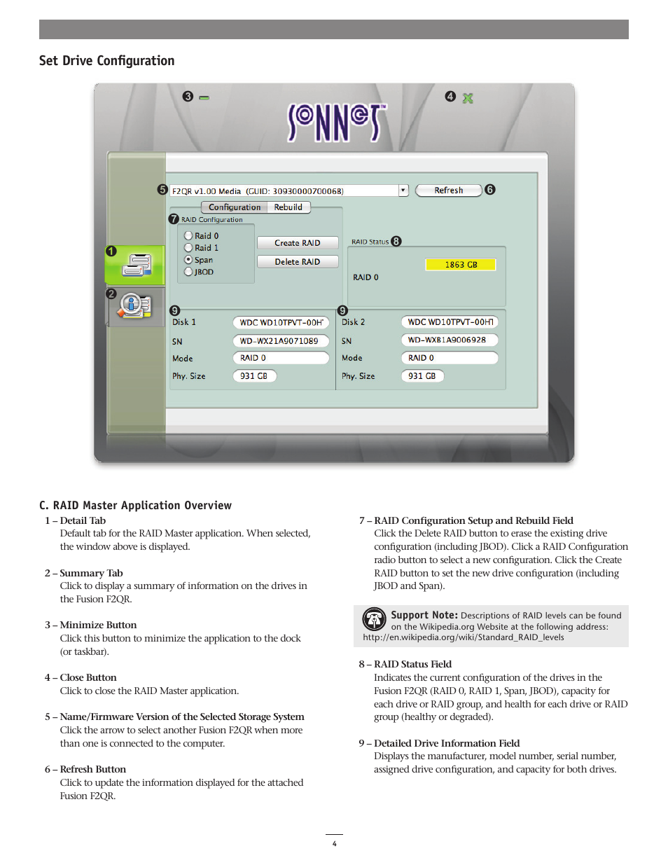 Set drive configuration | Sonnet Technologies Fusion F2QR User Manual | Page 6 / 10