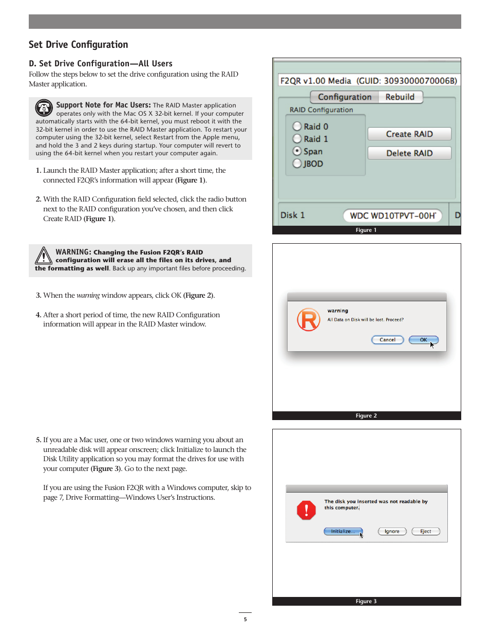 Set drive configuration, D. set drive configuration—all users | Sonnet Technologies Fusion F2QR User Manual | Page 7 / 10