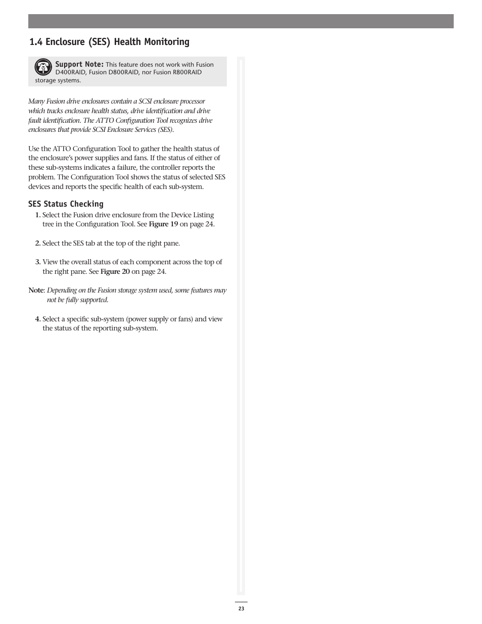 4 enclosure (ses) health monitoring | Sonnet Technologies Fusion RAID Configuration Tool and Utilities Operation Manual User Manual | Page 29 / 82