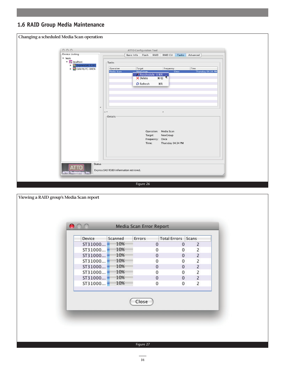 6 raid group media maintenance | Sonnet Technologies Fusion RAID Configuration Tool and Utilities Operation Manual User Manual | Page 37 / 82