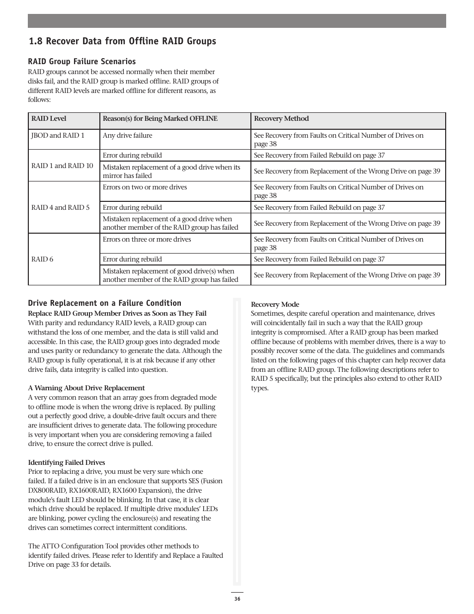 8 recover data from offline raid groups | Sonnet Technologies Fusion RAID Configuration Tool and Utilities Operation Manual User Manual | Page 42 / 82