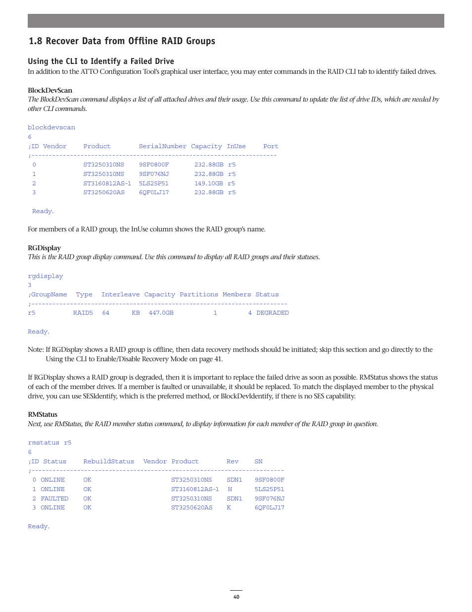 8 recover data from offline raid groups | Sonnet Technologies Fusion RAID Configuration Tool and Utilities Operation Manual User Manual | Page 46 / 82