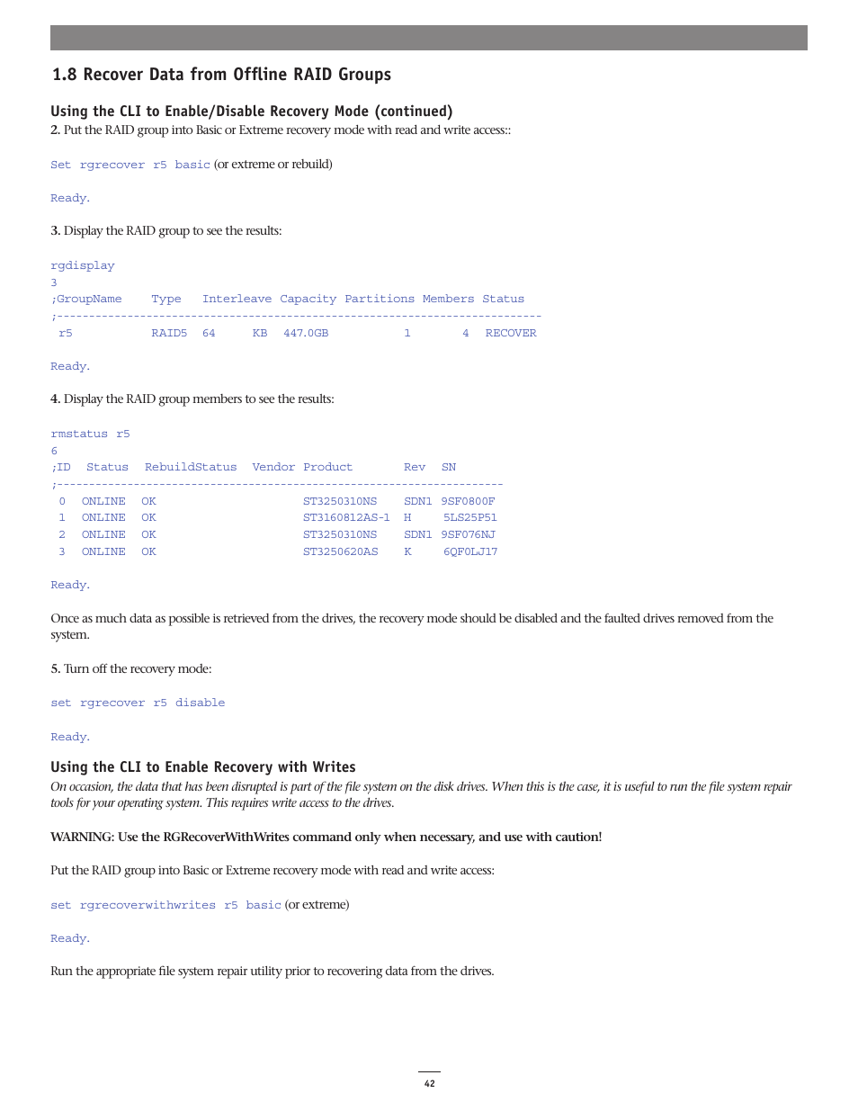 8 recover data from offline raid groups | Sonnet Technologies Fusion RAID Configuration Tool and Utilities Operation Manual User Manual | Page 48 / 82