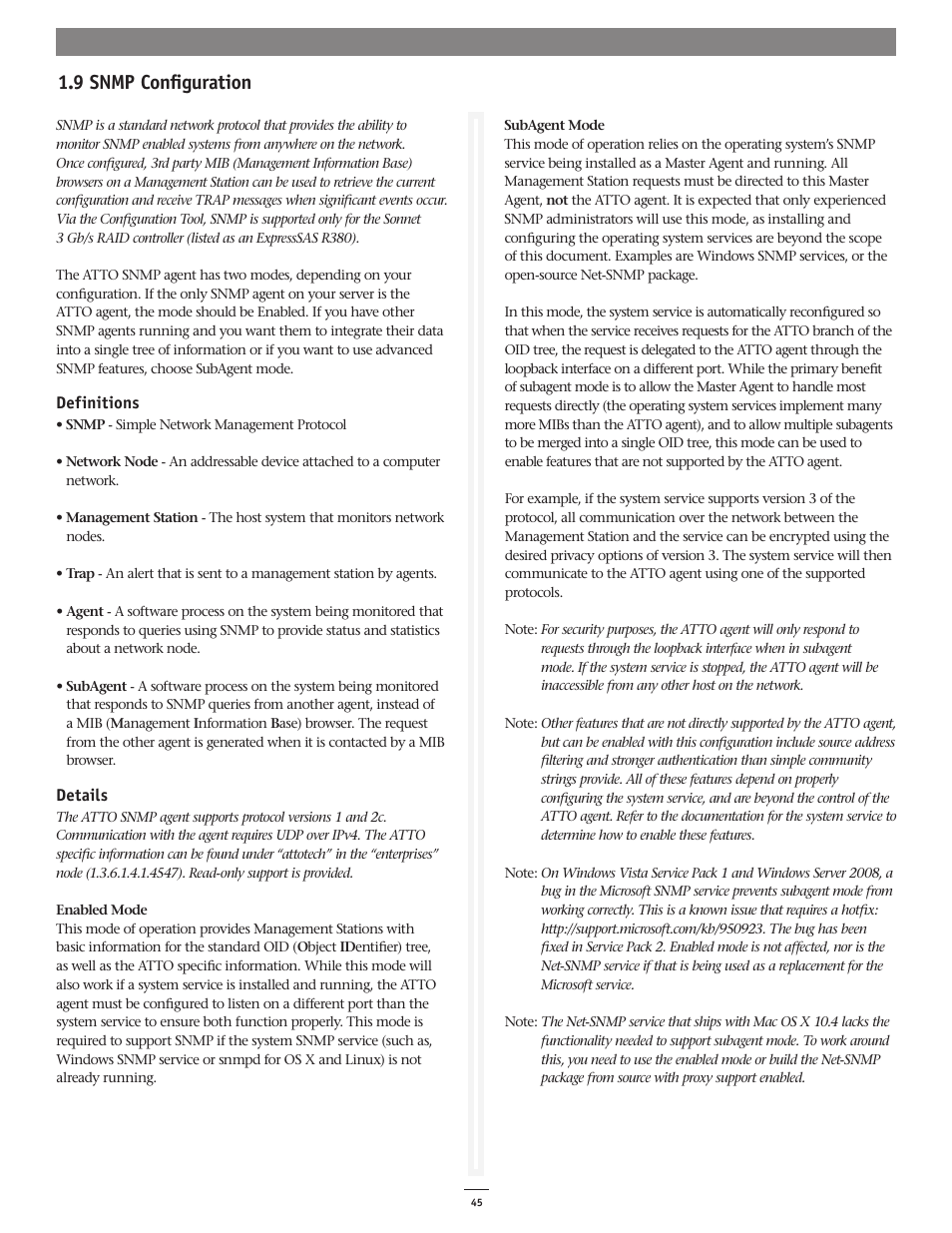 9 snmp configuration | Sonnet Technologies Fusion RAID Configuration Tool and Utilities Operation Manual User Manual | Page 51 / 82