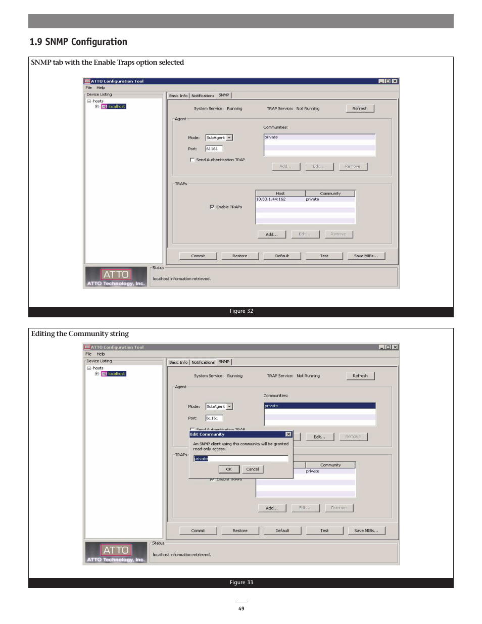 9 snmp configuration | Sonnet Technologies Fusion RAID Configuration Tool and Utilities Operation Manual User Manual | Page 55 / 82