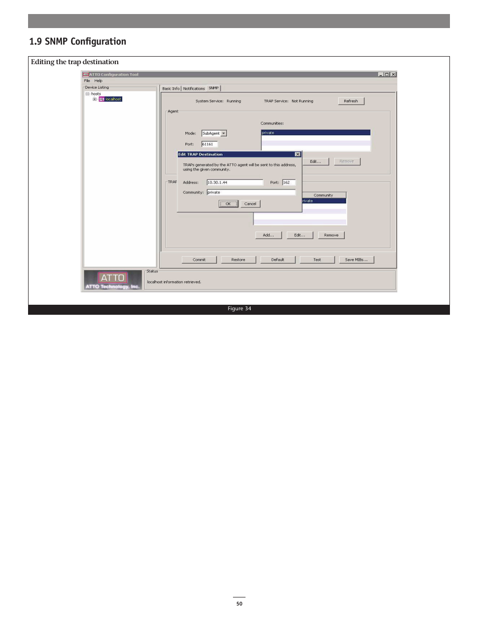 9 snmp configuration | Sonnet Technologies Fusion RAID Configuration Tool and Utilities Operation Manual User Manual | Page 56 / 82