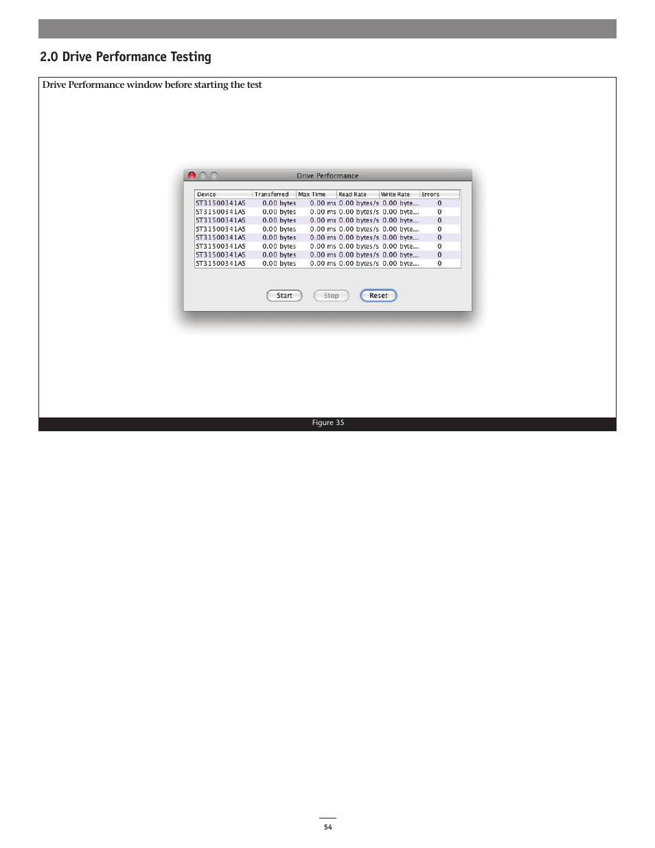 0 drive performance testing | Sonnet Technologies Fusion RAID Configuration Tool and Utilities Operation Manual User Manual | Page 60 / 82