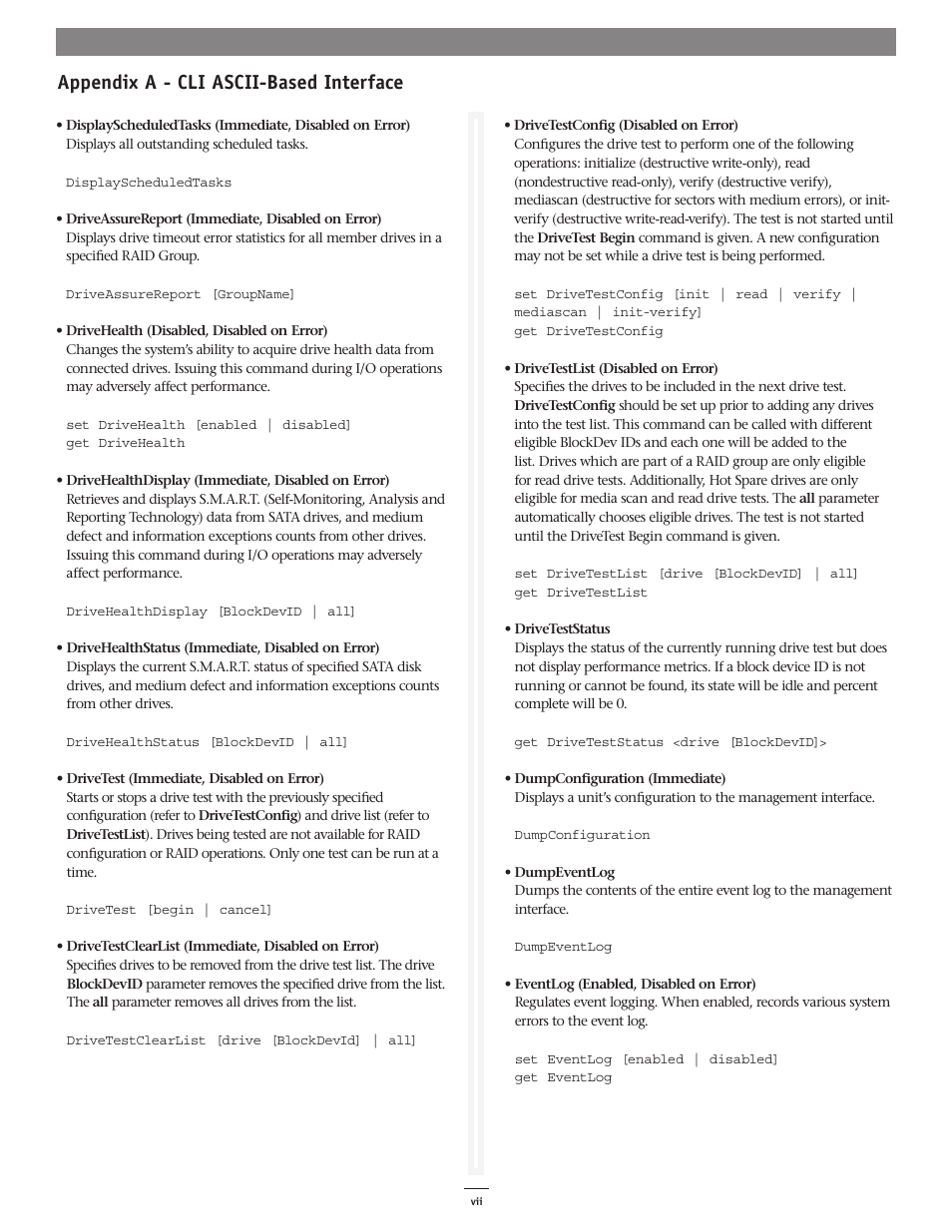 Appendix a - cli ascii-based interface | Sonnet Technologies Fusion RAID Configuration Tool and Utilities Operation Manual User Manual | Page 71 / 82