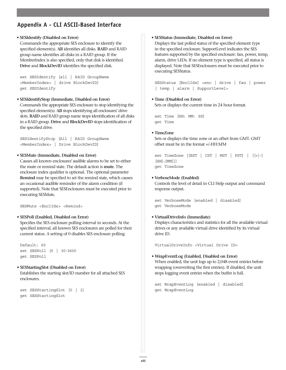 Appendix a - cli ascii-based interface | Sonnet Technologies Fusion RAID Configuration Tool and Utilities Operation Manual User Manual | Page 77 / 82