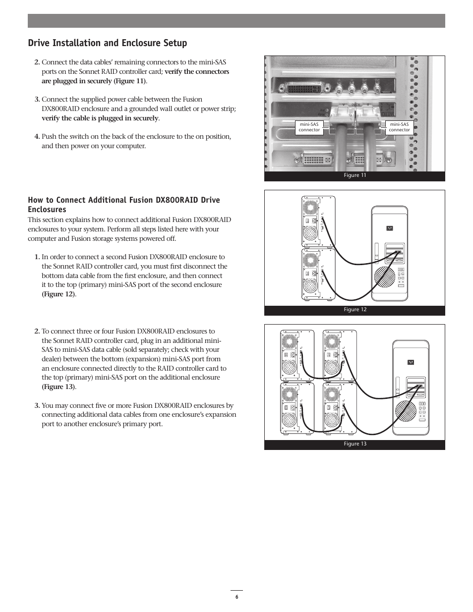 Drive installation and enclosure setup | Sonnet Technologies Fusion DX800RAID (Without Drives) User Manual | Page 6 / 8