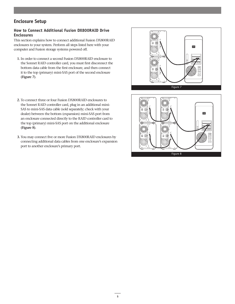 Enclosure setup | Sonnet Technologies Fusion DX800RAID (With Drives) User Manual | Page 5 / 6