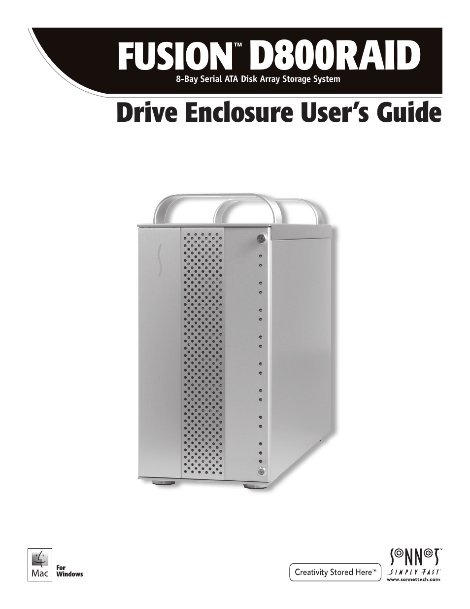 Sonnet Technologies Fusion D800RAID (Without Drives) User Manual | 6 pages