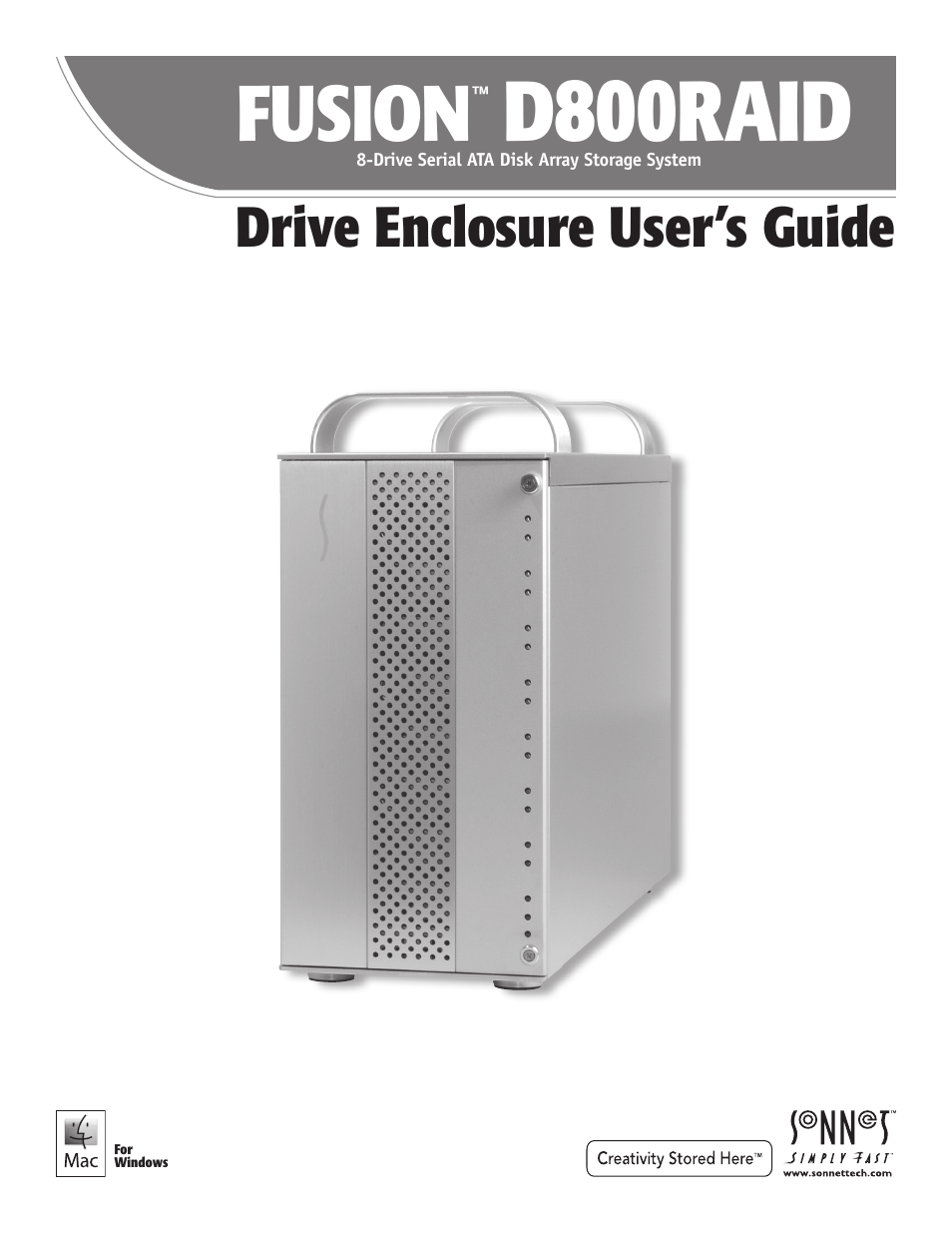 Sonnet Technologies Fusion D800RAID (With Drives) User Manual | 6 pages