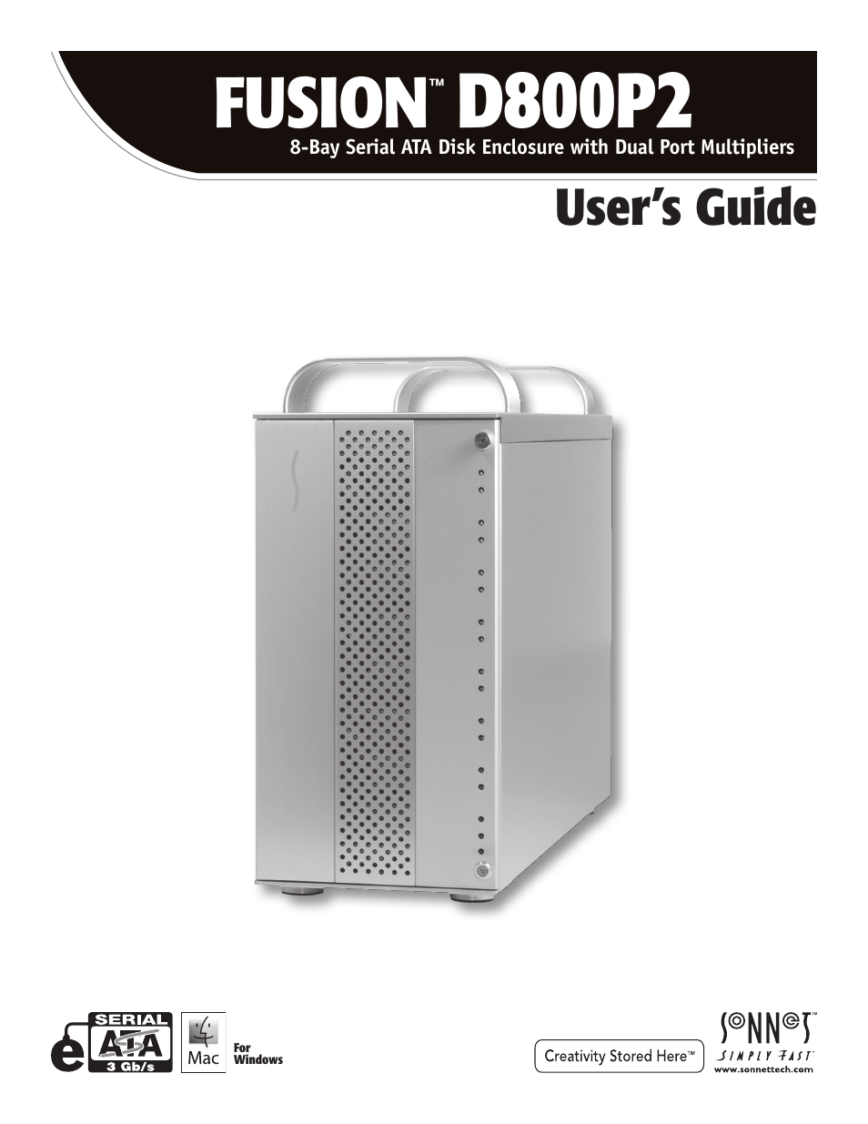 Sonnet Technologies Fusion D800P2 (Without Drives) User Manual | 6 pages