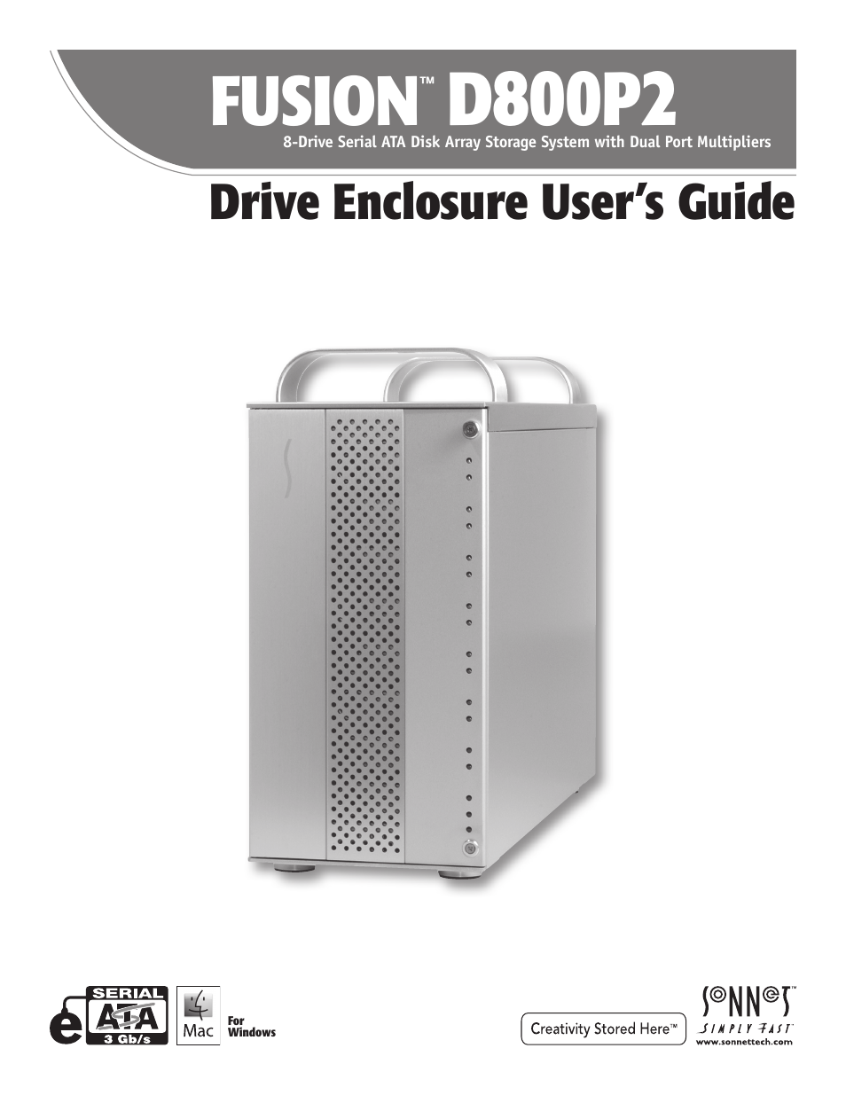 Sonnet Technologies Fusion D800P2 (With Drives) User Manual | 6 pages