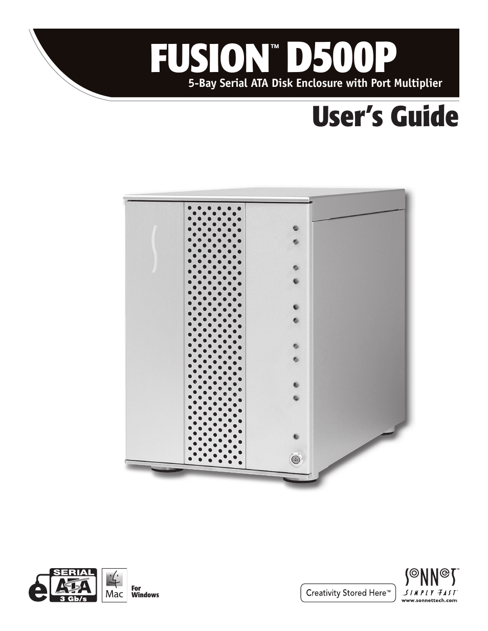 Sonnet Technologies Fusion D500P (Without Drives) User Manual | 6 pages