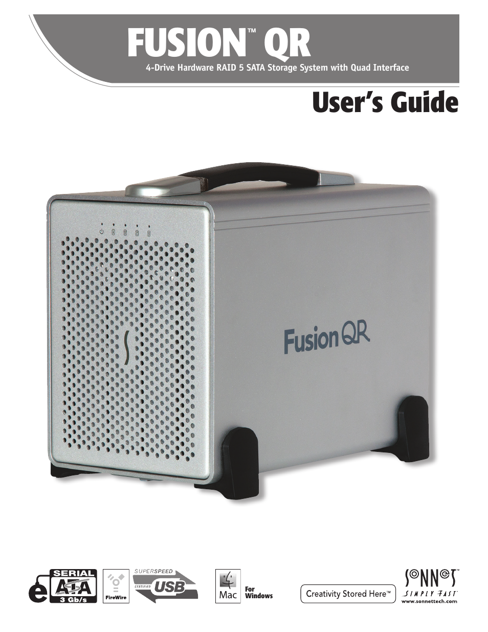 Sonnet Technologies Fusion QR (With Drives) User Manual | 12 pages