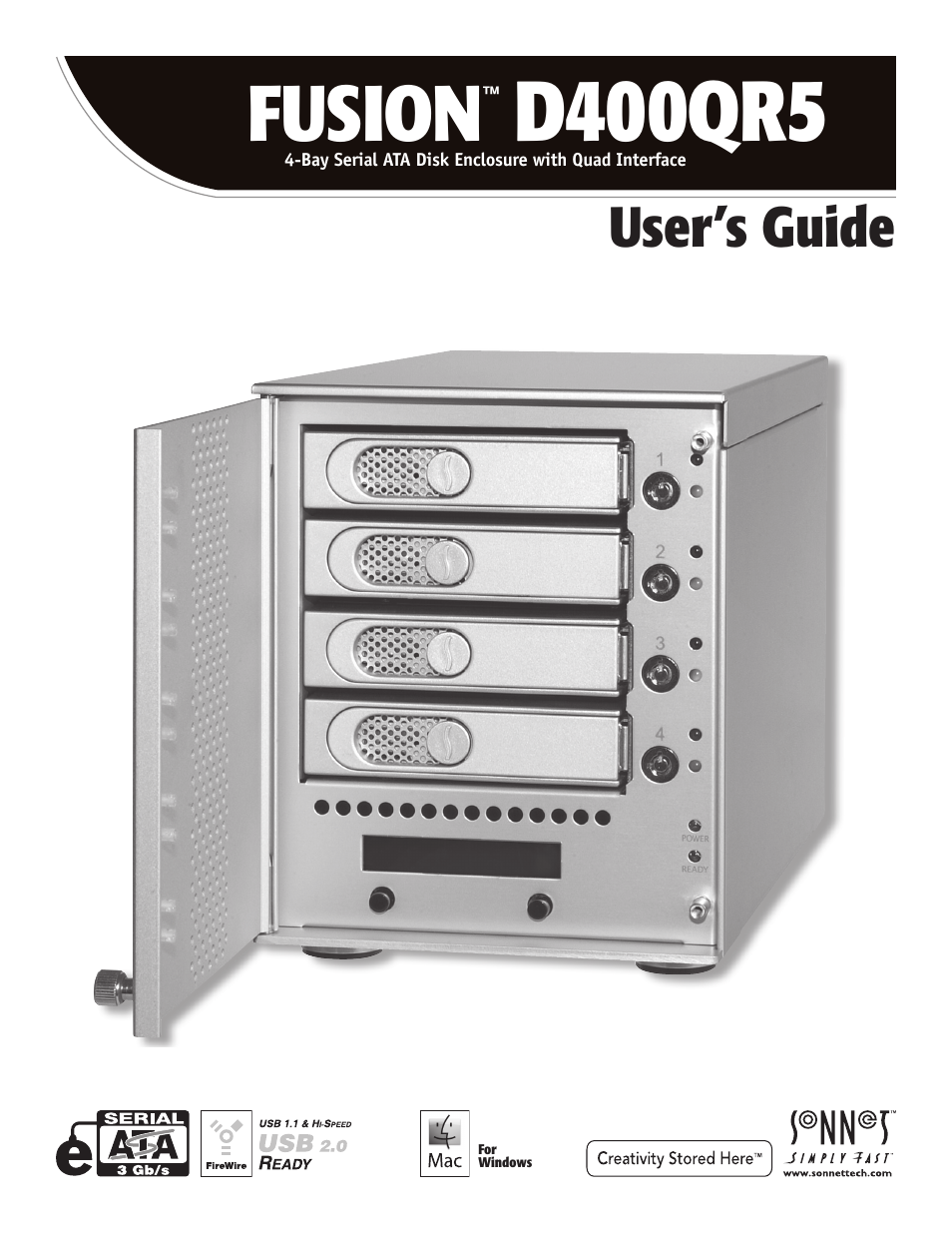 Sonnet Technologies Fusion D400QR5 (Without Drives) User Manual | 12 pages