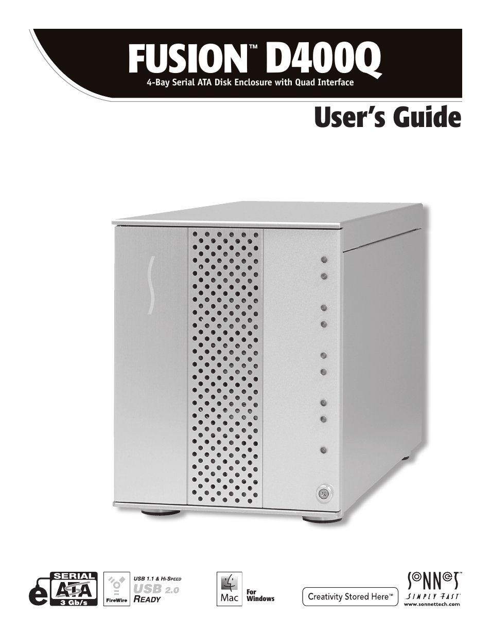 Sonnet Technologies Fusion D400Q (Without Drives) User Manual | 6 pages