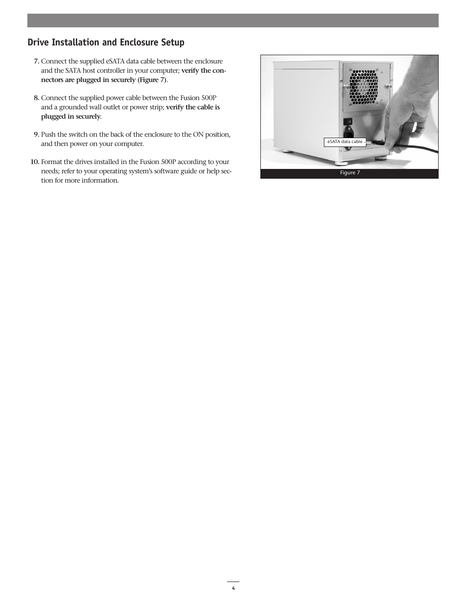 Drive installation and enclosure setup | Sonnet Technologies Fusion 500P User Manual | Page 5 / 8