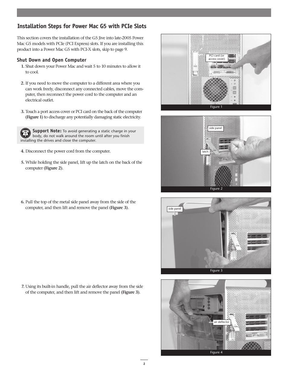 Shut down and open computer | Sonnet Technologies G5 Jive User Manual | Page 2 / 15