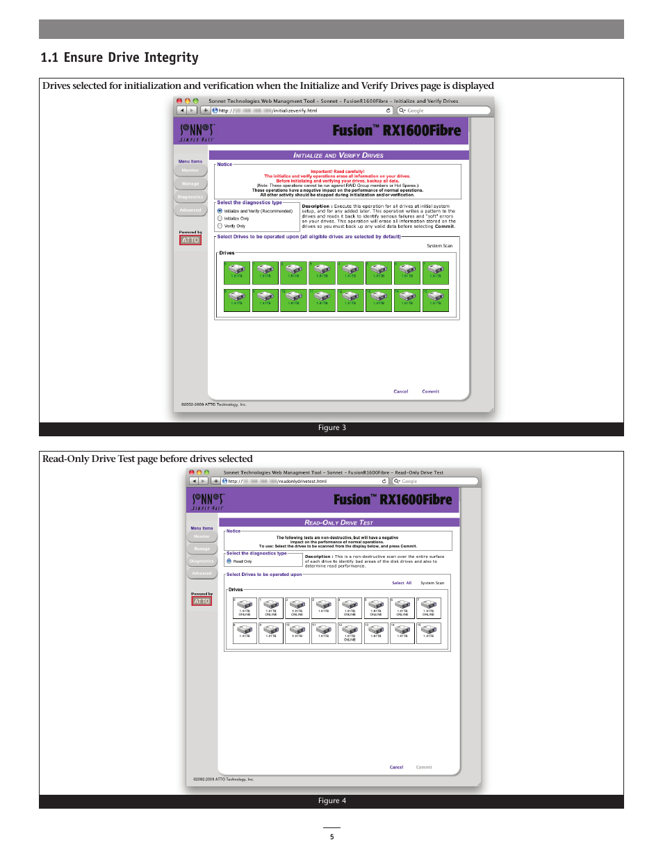 1 ensure drive integrity | Sonnet Technologies Web Management Tool User Manual | Page 11 / 84