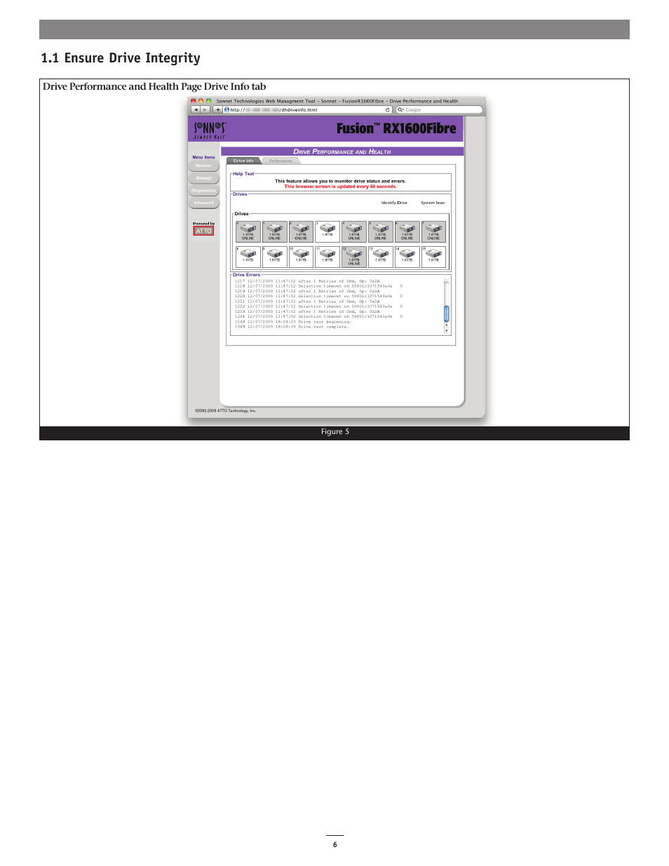 1 ensure drive integrity | Sonnet Technologies Web Management Tool User Manual | Page 12 / 84