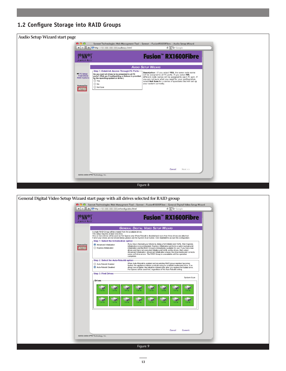 2 configure storage into raid groups | Sonnet Technologies Web Management Tool User Manual | Page 19 / 84