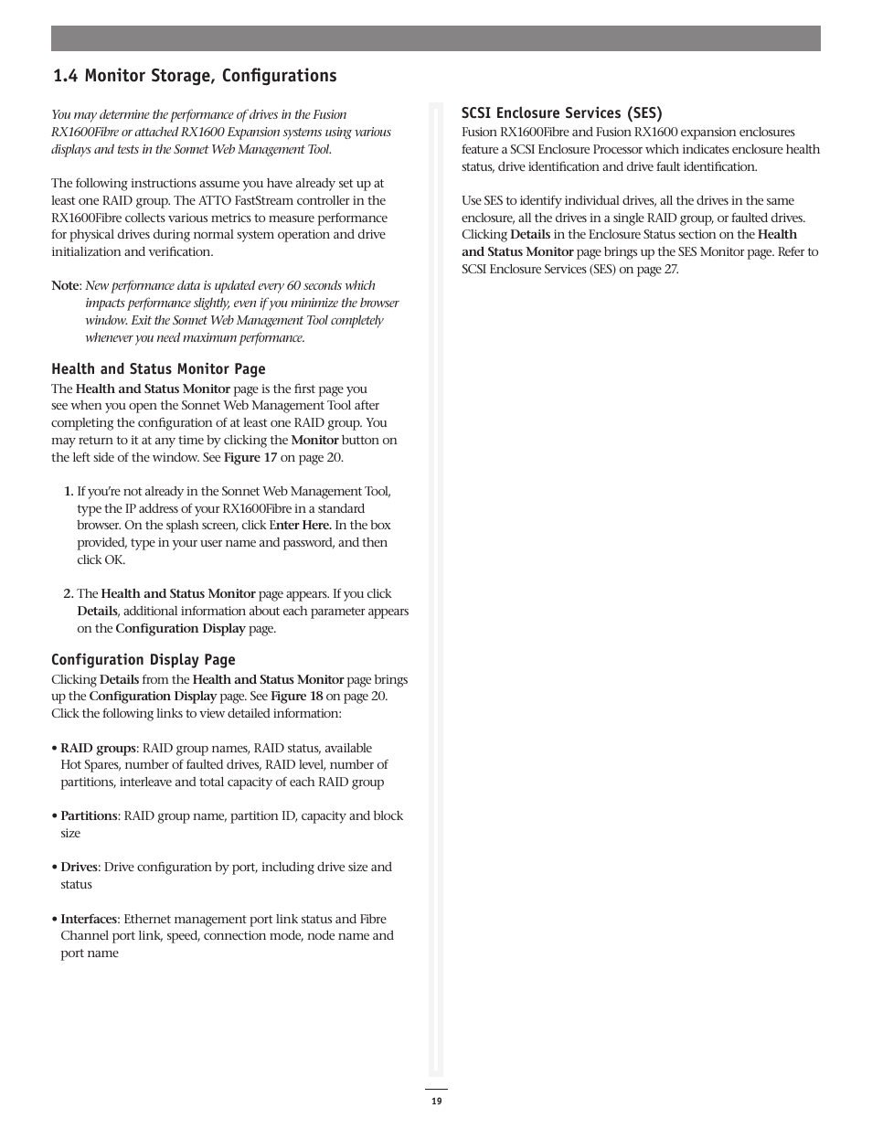 4 monitor storage, configurations | Sonnet Technologies Web Management Tool User Manual | Page 25 / 84