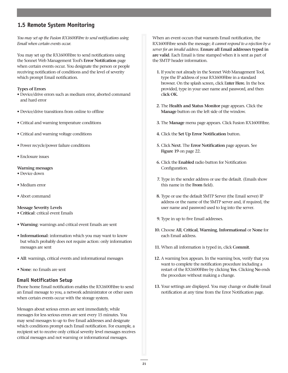 5 remote system monitoring | Sonnet Technologies Web Management Tool User Manual | Page 27 / 84