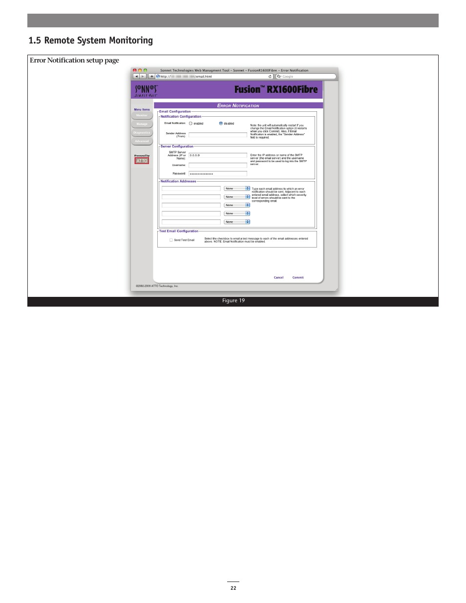 5 remote system monitoring | Sonnet Technologies Web Management Tool User Manual | Page 28 / 84