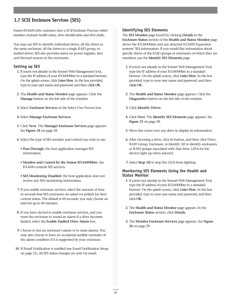 7 scsi enclosure services (ses) | Sonnet Technologies Web Management Tool User Manual | Page 33 / 84