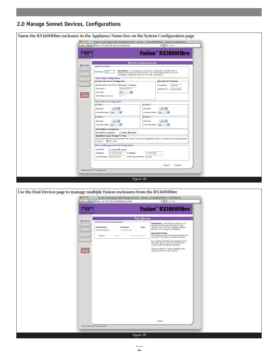 0 manage sonnet devices, configurations | Sonnet Technologies Web Management Tool User Manual | Page 50 / 84