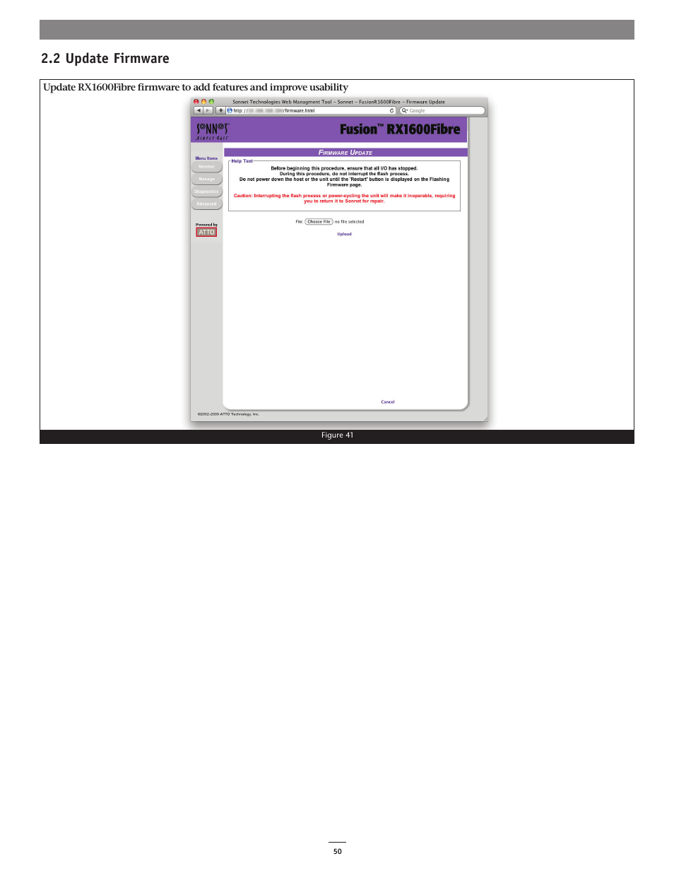 2 update firmware | Sonnet Technologies Web Management Tool User Manual | Page 56 / 84