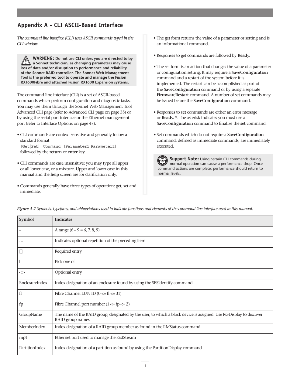 Appendix a - cli ascii-based interface | Sonnet Technologies Web Management Tool User Manual | Page 57 / 84