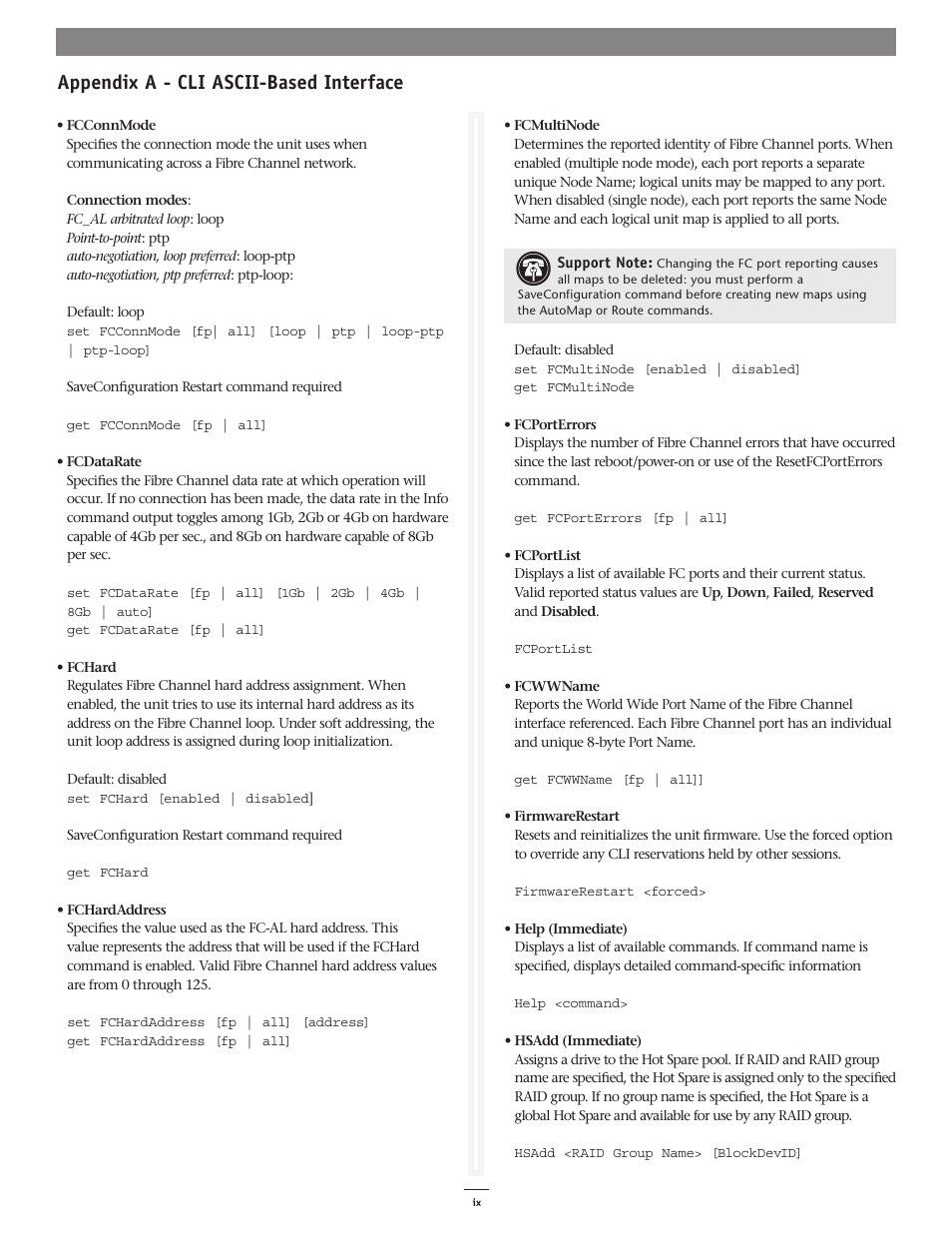 Appendix a - cli ascii-based interface | Sonnet Technologies Web Management Tool User Manual | Page 65 / 84