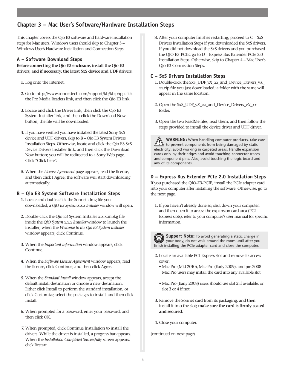 Sonnet Technologies Qio E3 User Manual | Page 7 / 20