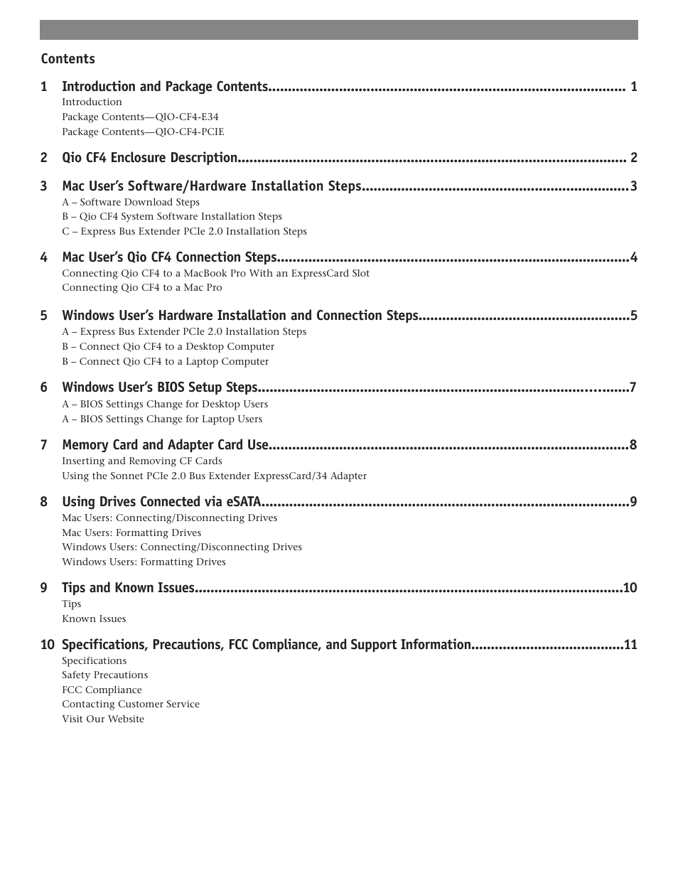 Sonnet Technologies Qio CF4 User Manual | Page 3 / 16