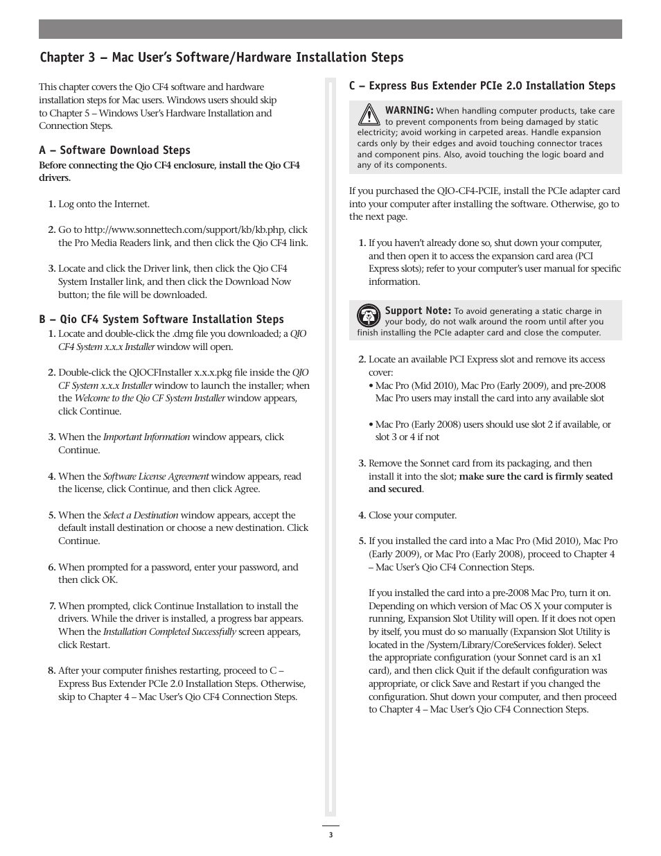 Sonnet Technologies Qio CF4 User Manual | Page 7 / 16