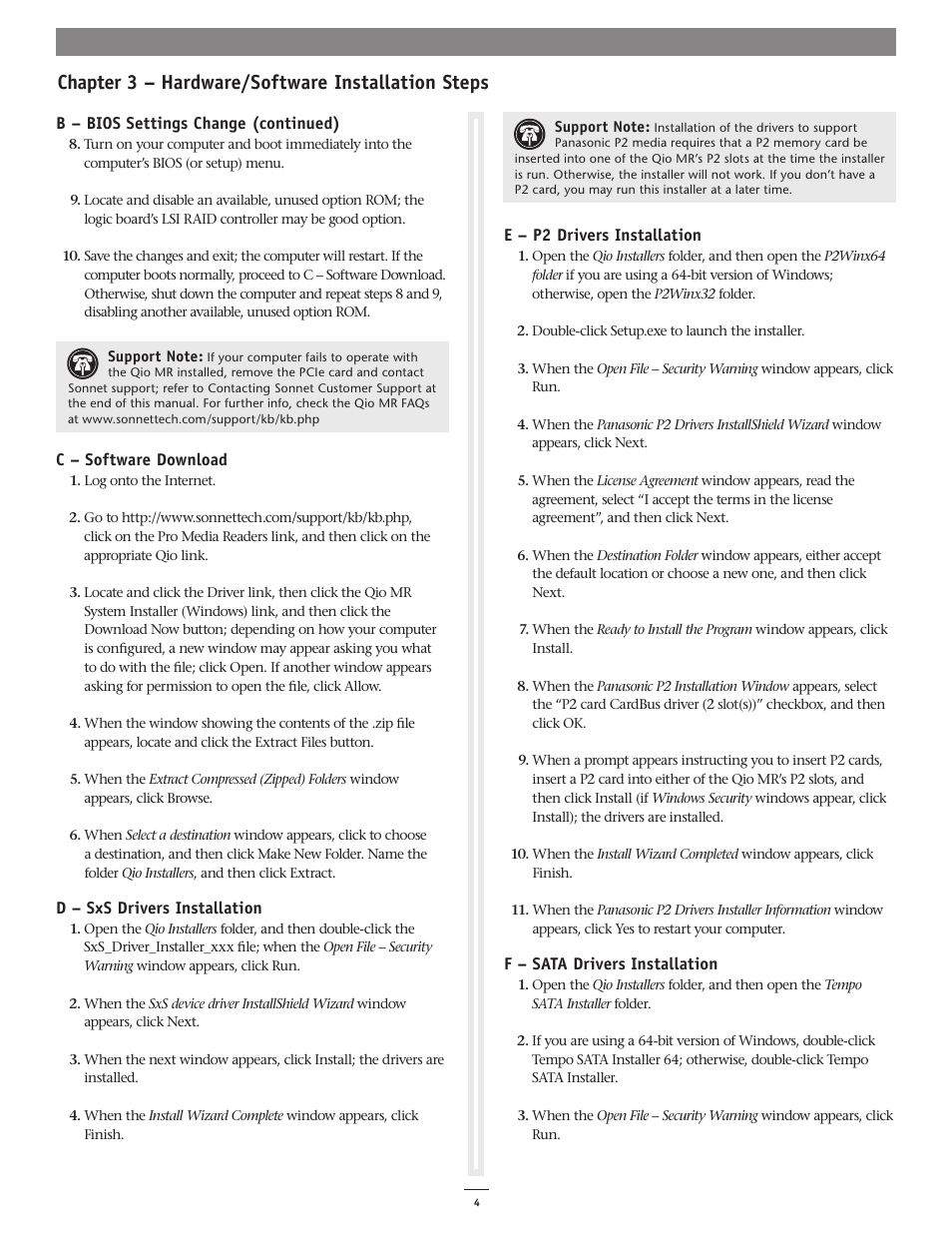 Chapter 3 – hardware/software installation steps | Sonnet Technologies Qio MR User Manual | Page 8 / 14