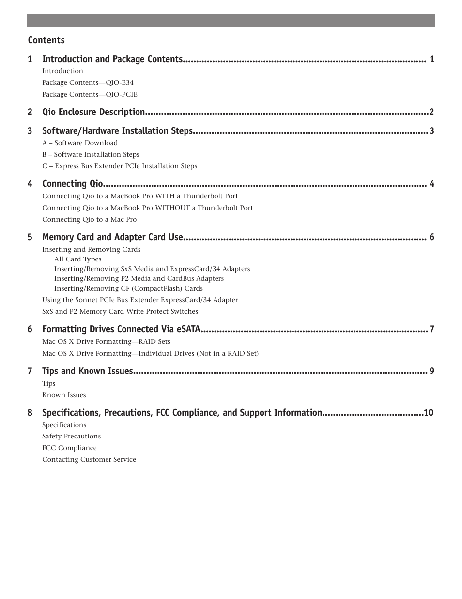 Sonnet Technologies Qio Mac User Manual | Page 3 / 16