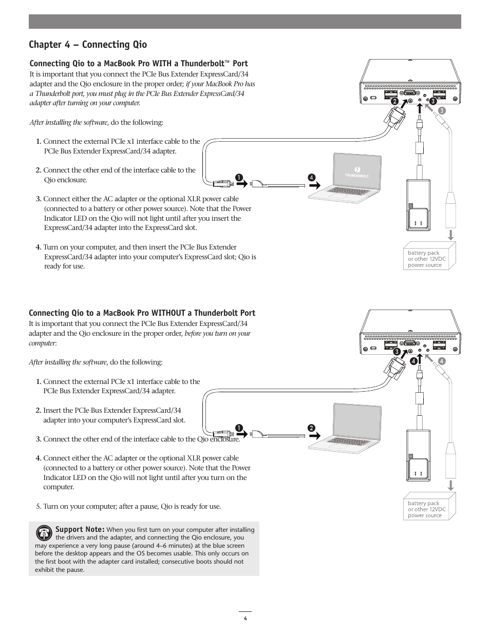 Chapter 4 – connecting qio | Sonnet Technologies Qio Mac User Manual | Page 8 / 16