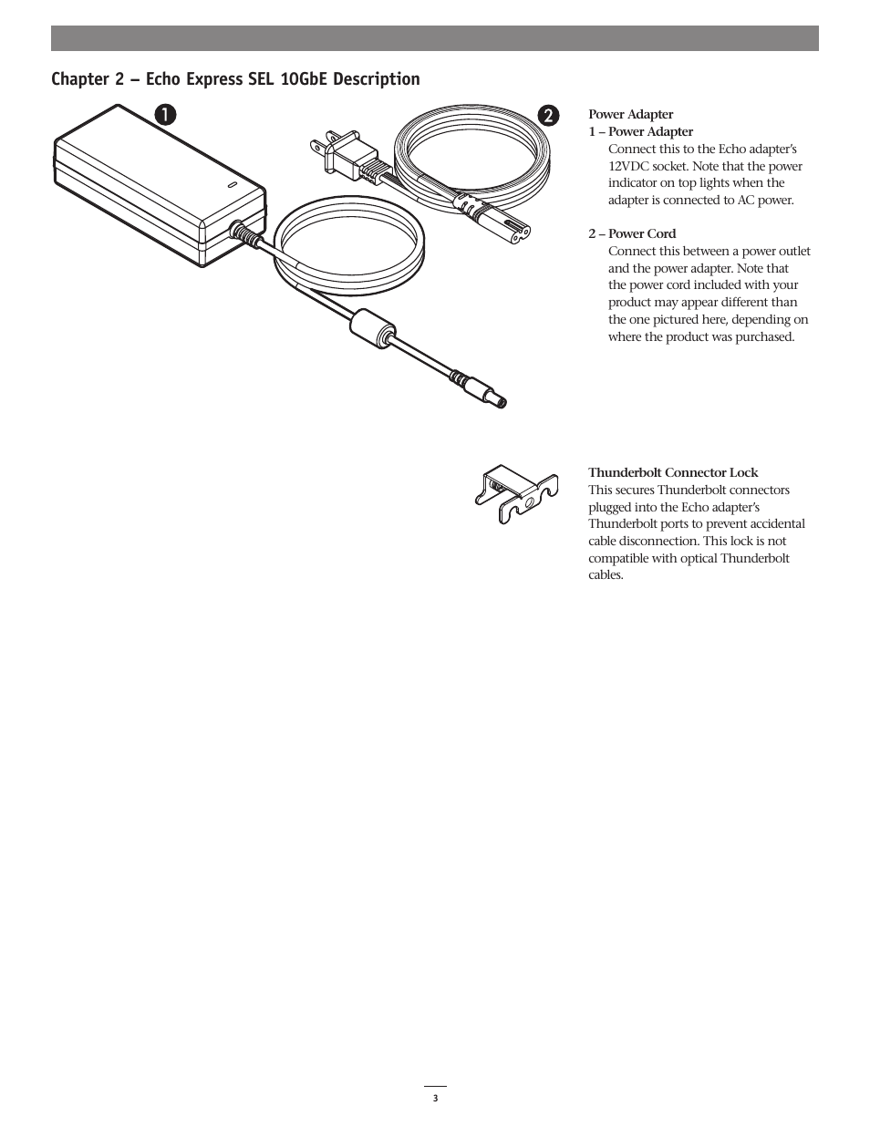 Chapter 2 – echo express sel 10gbe description | Sonnet Technologies Echo Express SEL 10GbE User Manual | Page 7 / 14